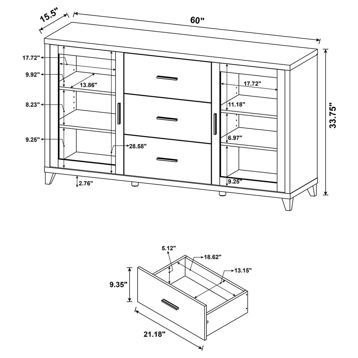 700881 Lewes 2-door Engineered Wood 60-inch TV Stand Cappuccino