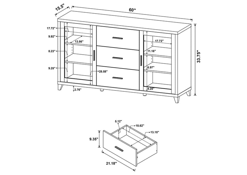 700881 Lewes 2-door Engineered Wood 60-inch TV Stand Cappuccino