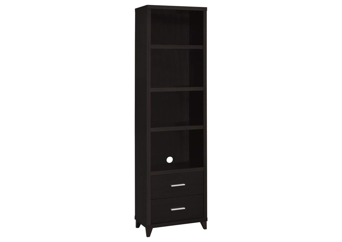 700882 Lewes 4-shelf Engineered Wood Media Tower Cappuccino