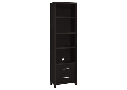 700882 Lewes 4-shelf Engineered Wood Media Tower Cappuccino