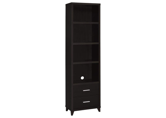 700882 Lewes 4-shelf Engineered Wood Media Tower Cappuccino