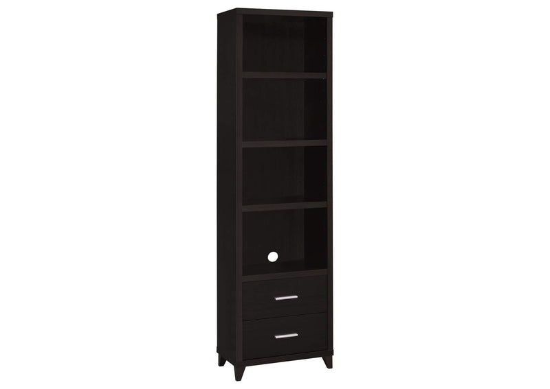 700882 Lewes 4-shelf Engineered Wood Media Tower Cappuccino