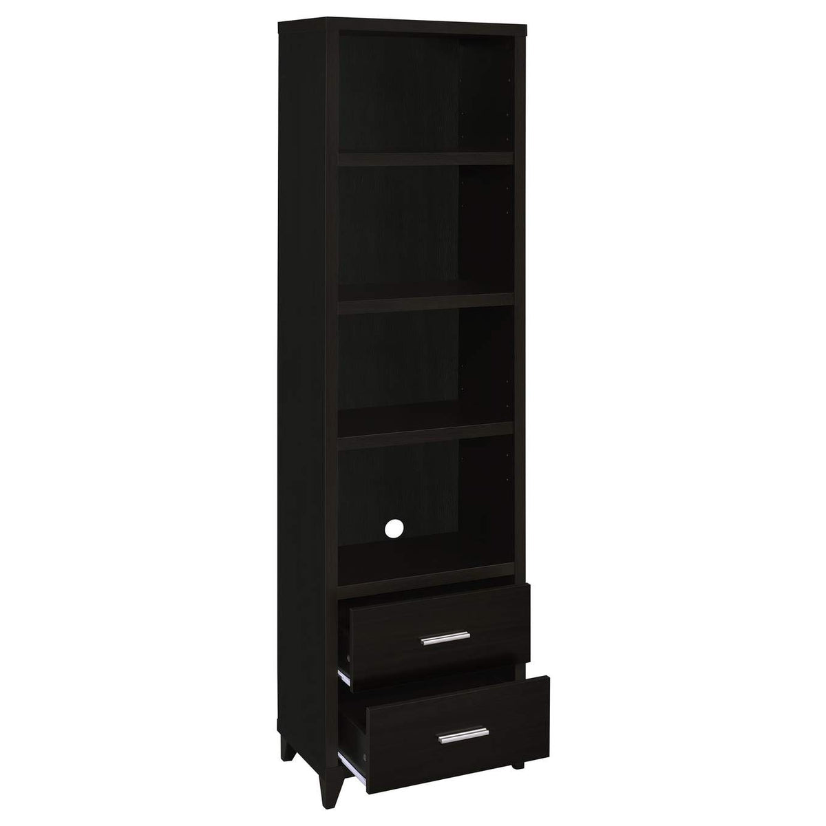 700882 Lewes 4-shelf Engineered Wood Media Tower Cappuccino