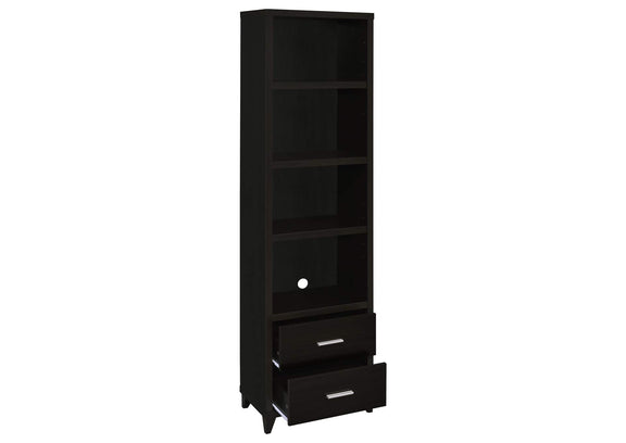 700882 Lewes 4-shelf Engineered Wood Media Tower Cappuccino