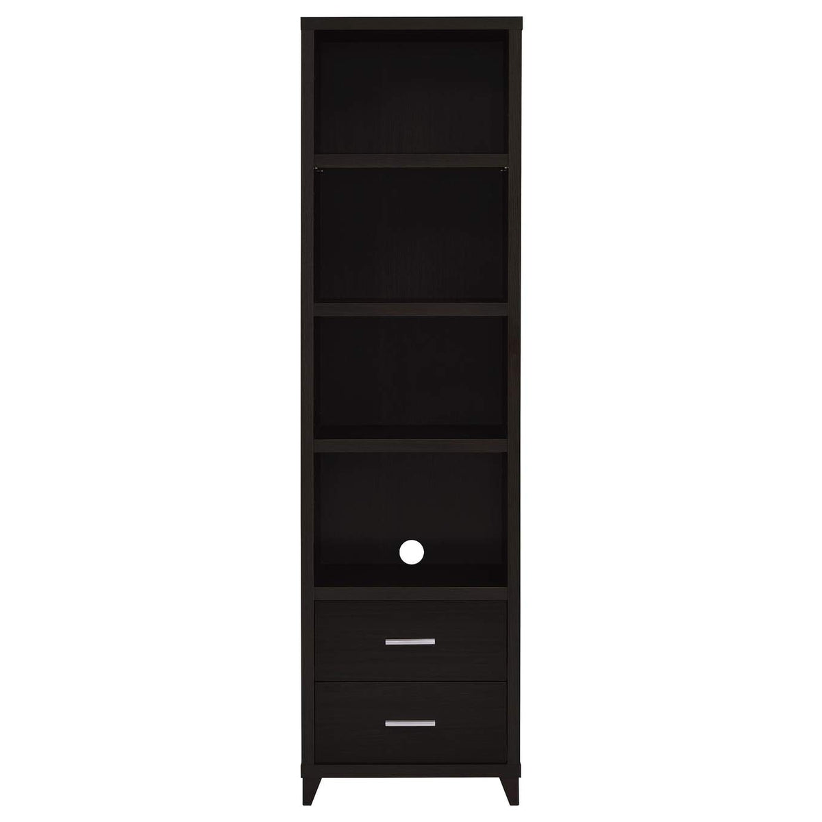 700882 Lewes 4-shelf Engineered Wood Media Tower Cappuccino