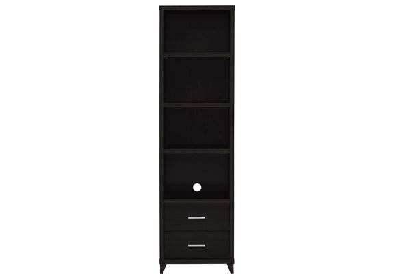 700882 Lewes 4-shelf Engineered Wood Media Tower Cappuccino