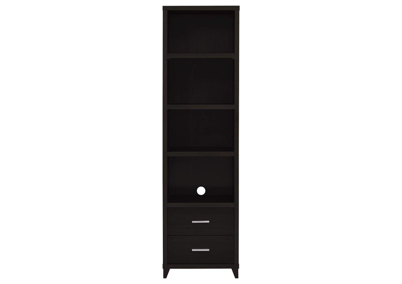 700882 Lewes 4-shelf Engineered Wood Media Tower Cappuccino