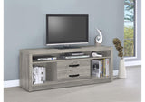 701024 Burke 2-drawer Engineered Wood 59-inch TV Stand Grey Driftwood