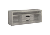 701024 Burke 2-drawer Engineered Wood 59-inch TV Stand Grey Driftwood