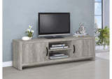 701025 Burke 2-door Engineered Wood 71-inch TV Stand Grey Driftwood