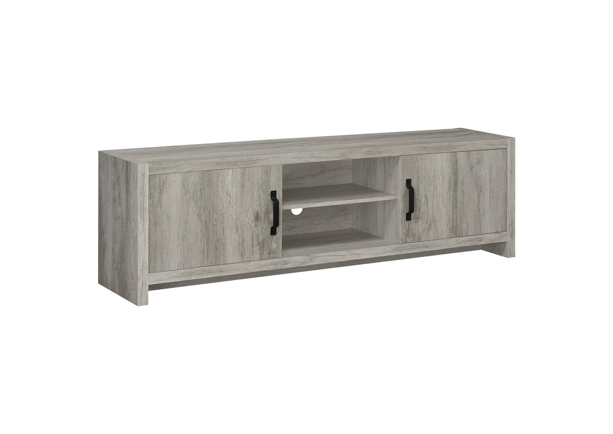 Burke 2-door Engineered Wood 71-inch TV Stand Grey Driftwood