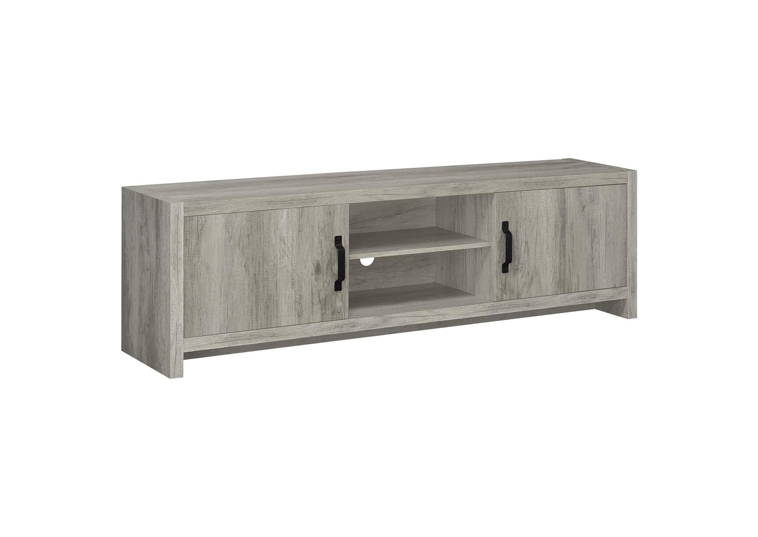 Burke 2-door Engineered Wood 71-inch TV Stand Grey Driftwood