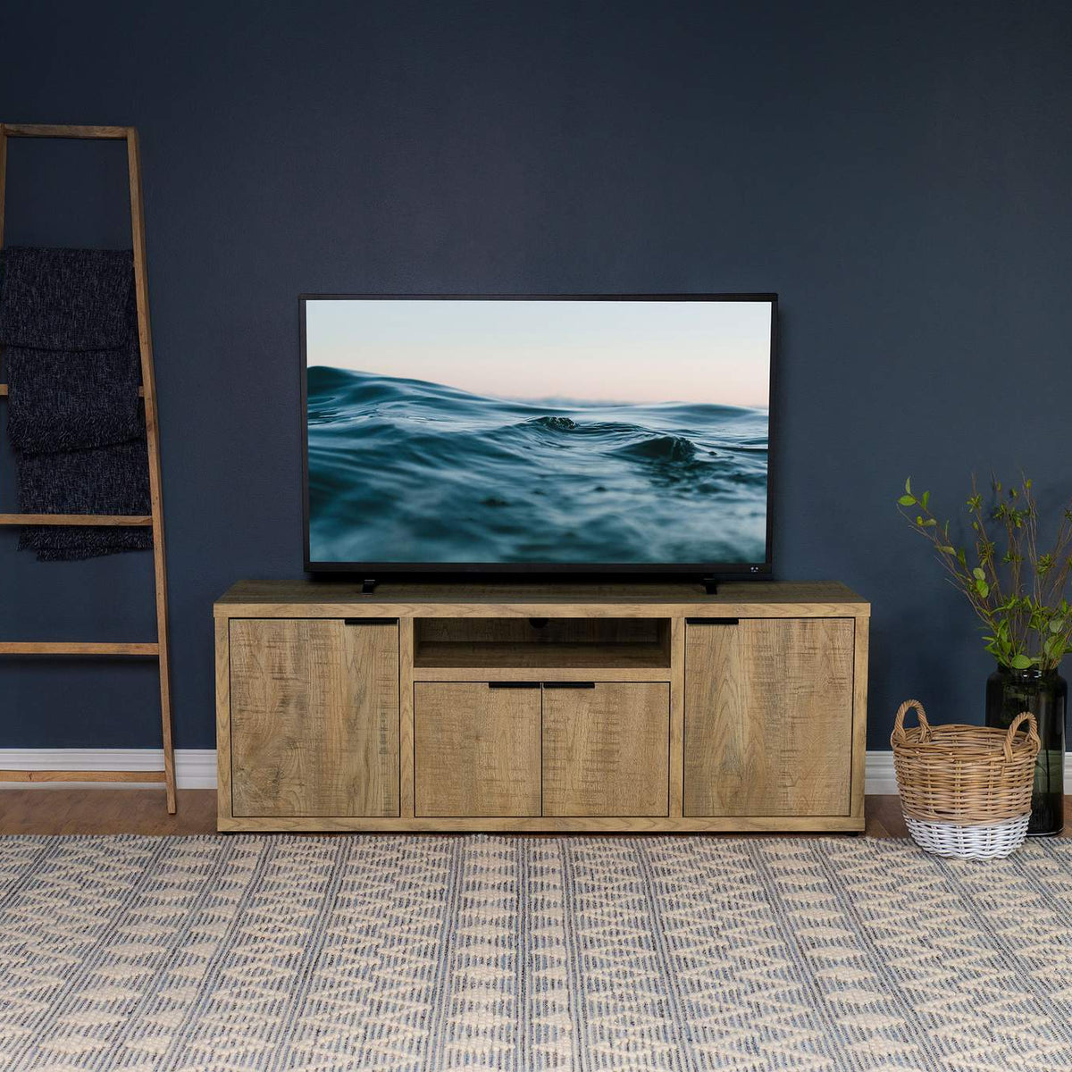 701702 Tabby 4-door Engineered Wood 60-inch TV Stand Mango
