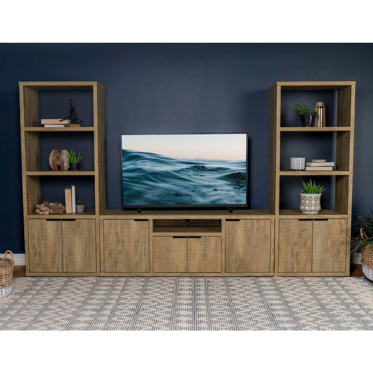 701703 Tabby 3-shelf Engineered Wood Media Tower Mango