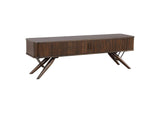 701713 Valna Wood 71-inch TV Stand with Sliding Doors Walnut