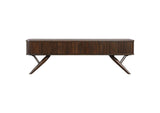 701713 Valna Wood 71-inch TV Stand with Sliding Doors Walnut