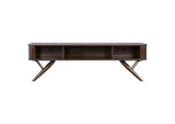 701713 Valna Wood 71-inch TV Stand with Sliding Doors Walnut