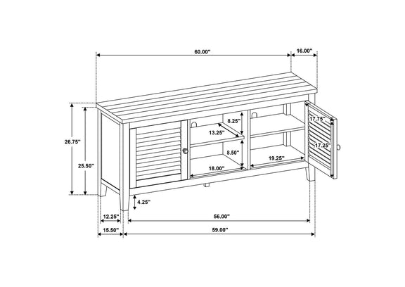 701782 Concord 2-door 60-inch TV Stand Console Distressed Java