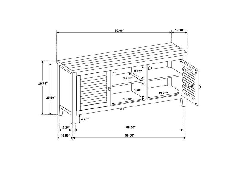 701782 Concord 2-door 60-inch TV Stand Console Distressed Java