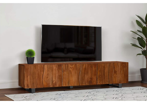 701790 Trask 86-inch Wood TV Stand Media Console Mango Brown