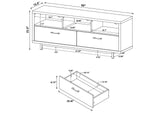 701973 Casey 2-drawer Engineered Wood 60-inch TV Stand Cappuccino