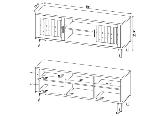 701982 Sedona 2-door Engineered Wood 60-inch TV Stand Dark Pine