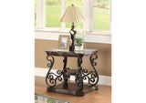 702447 Laney 1-shelf Glass Top Square End Table Deep Merlot