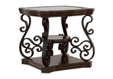 Laney 1-shelf Glass Top Square End Table Deep Merlot