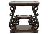 702447 Laney 1-shelf Glass Top Square End Table Deep Merlot