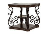702447 Laney 1-shelf Glass Top Square End Table Deep Merlot