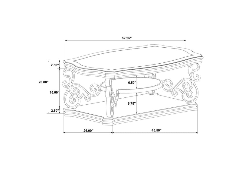 702448-S2 Laney 2-piece Glass Top Coffee and End Table Set Dark Merlot