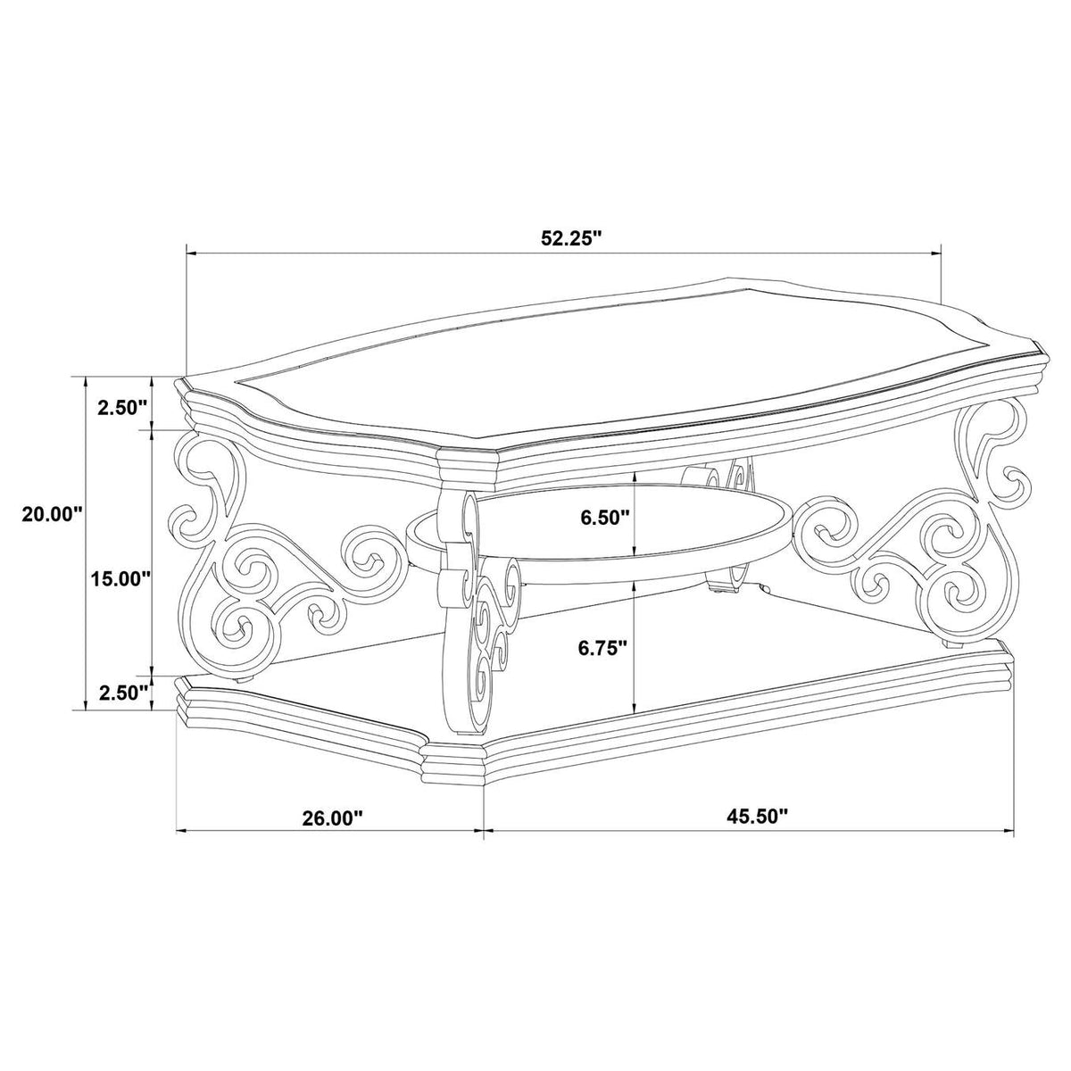 702448-S3 Laney 3-piece Glass Top Coffee and End Table Set Dark Merlot