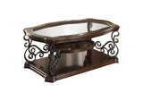 Laney 1-shelf Glass Top Rectangular Coffee Table Deep Merlot
