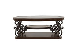 702448 Laney 1-shelf Glass Top Rectangular Coffee Table Deep Merlot