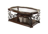 702448 Laney 1-shelf Glass Top Rectangular Coffee Table Deep Merlot