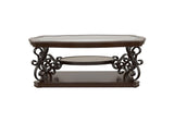 702448 Laney 1-shelf Glass Top Rectangular Coffee Table Deep Merlot
