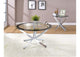 702588-S2 Brooke 2-piece Round Coffee and End Table Set Chrome