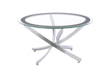 702588-S2 Brooke 2-piece Round Coffee and End Table Set Chrome