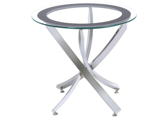702588-S2 Brooke 2-piece Round Coffee and End Table Set Chrome