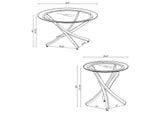 702588-S2 Brooke 2-piece Round Coffee and End Table Set Chrome