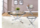 702588-S3 Brooke 3-piece Round Coffee and End Table Set Chrome