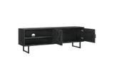703003 Marsden 2-door Mango Wood 70-inch TV Stand Charcoal Black