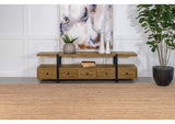 703243 Otto 5-drawer Mango Wood 70-inch TV Stand Media Console Brown
