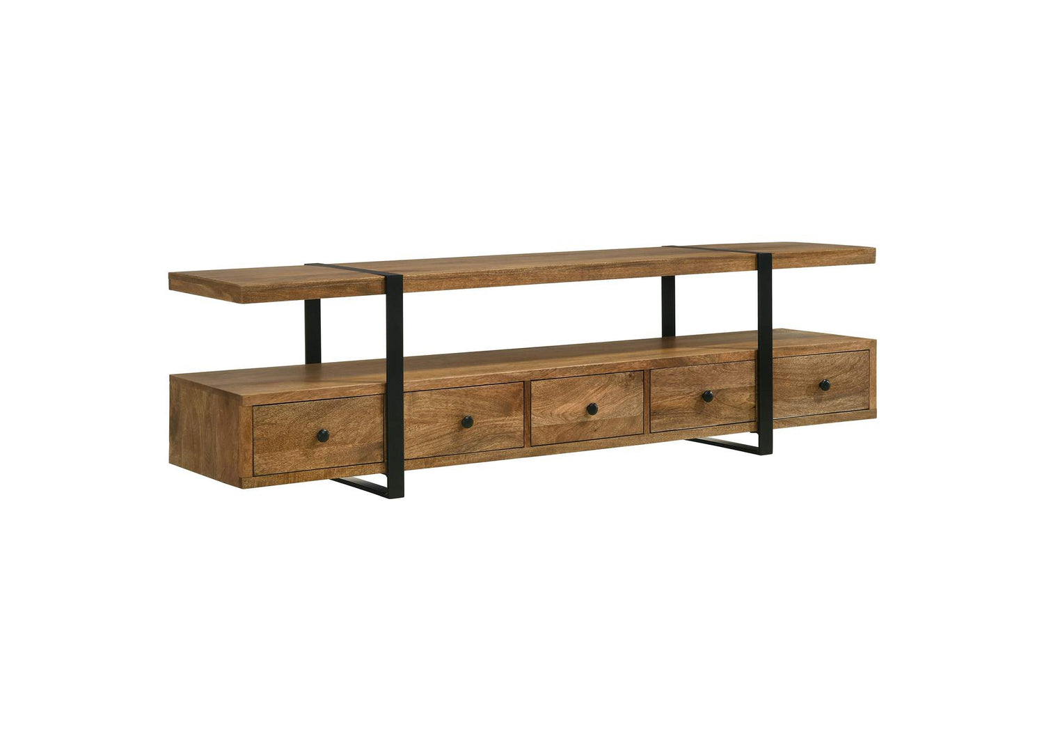 Otto 5-drawer Mango Wood 70-inch TV Stand Media Console Brown
