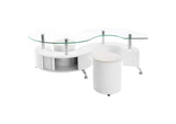 703400 Buckley 3-piece Coffee Table and Stools Set White High Gloss