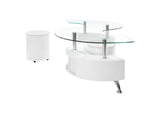 703400 Buckley 3-piece Coffee Table and Stools Set White High Gloss