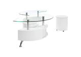 703400 Buckley 3-piece Coffee Table and Stools Set White High Gloss