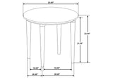 703717 Aldis Round Marble Top Side End Table White and Natural