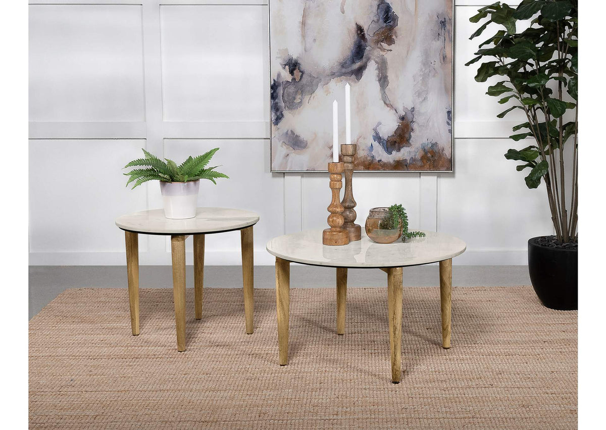 703718-S2 Aldis 2-piece Coffee and End Table Set White