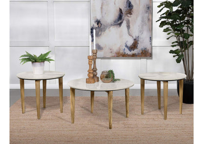 703718-S3 Aldis 3-piece Coffee and End Table Set White